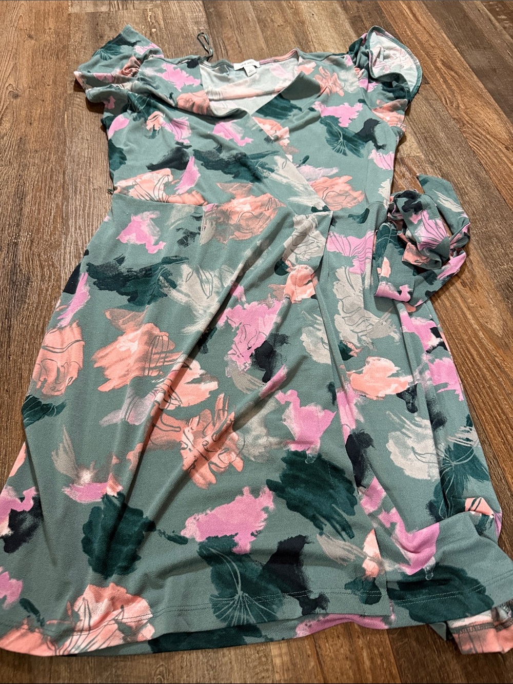 Nine West Pink & Teal Floral Cardigan Top